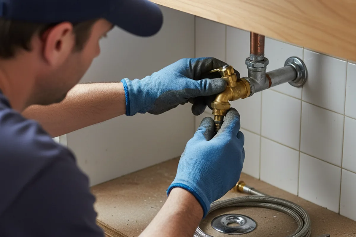 Shutoff valve and fitting work during Emergency Plumbing in Durhamville